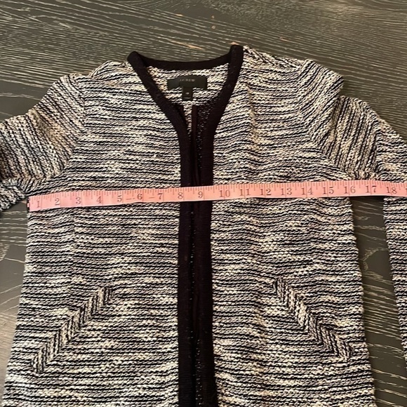 J.CREW Cardigan Sweater Black White Boucle 03509, Size XS - Picture 3 of 13